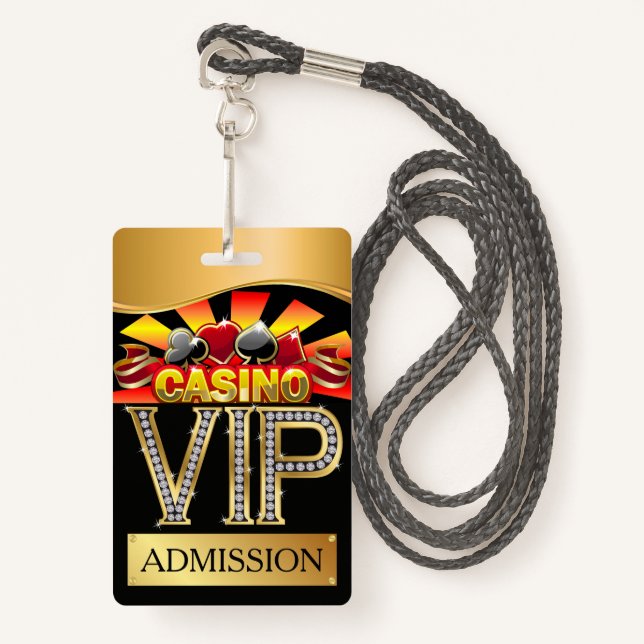 CRACHÁ CASINO VIP Lanyard (Frente com cordão)