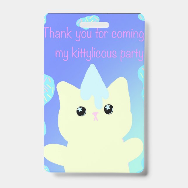 Crachá Caticorn  Birthday Favor Bags (Frente)