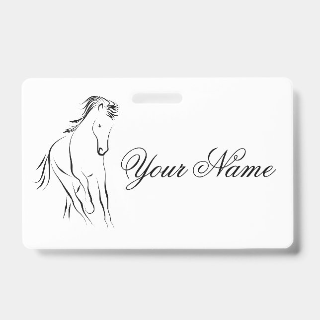 Crachá Cavalo correndo a preto (Frente)