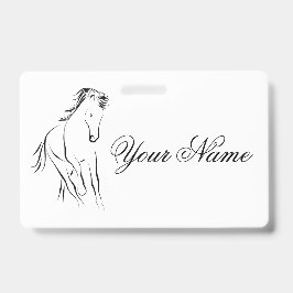 Crachá Cavalo correndo a preto