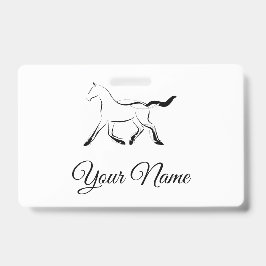 Crachá Cavalo elegante a preto