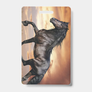 Crachá Cavalo Preto Bonito