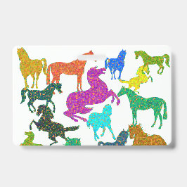 Crachá Cavalos Arco-íris - "Louco por Cavalos!"