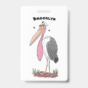 Crachá Cegonha marabou engraçada desenho animado