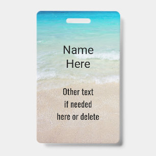 Crachá Cena de Praia Oceânica Personalizada
