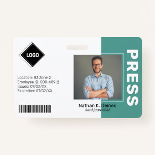 Crachá Cerceta   Segurança da Empresa para ID de Foto do 