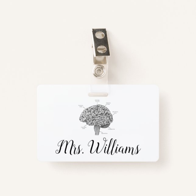 Crachá Cérebro Científico (Frente com Clipe)