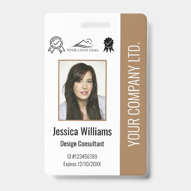Crachá Certificação de Foto de Funcionário Personalizada  (Frente)