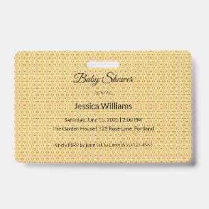 Crachá Chá de Bebê Boho Fofo Neutro em Gênero, Personaliz