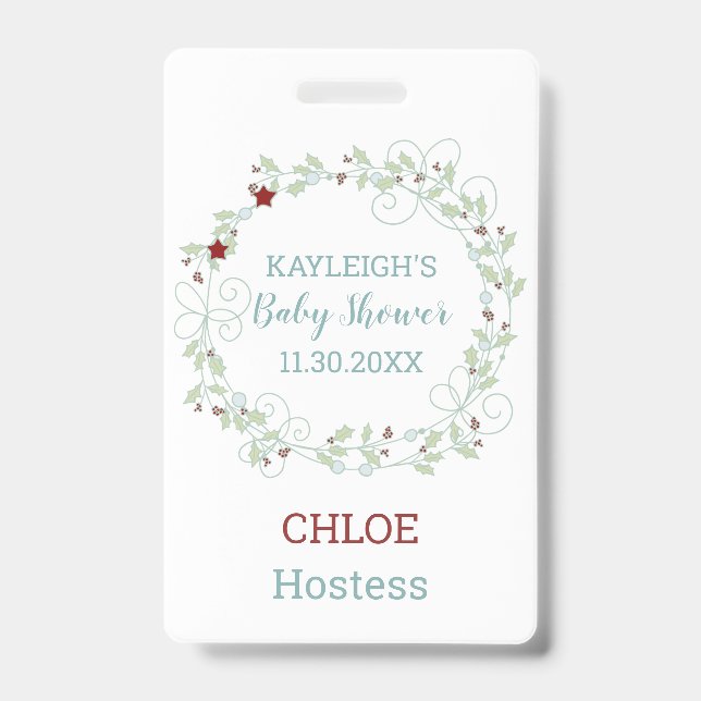 Crachá Chá de fraldas de inverno para o apresentador ou c (Frente)