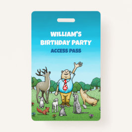 Crachá Chamando Todos os Animais de Aniversário