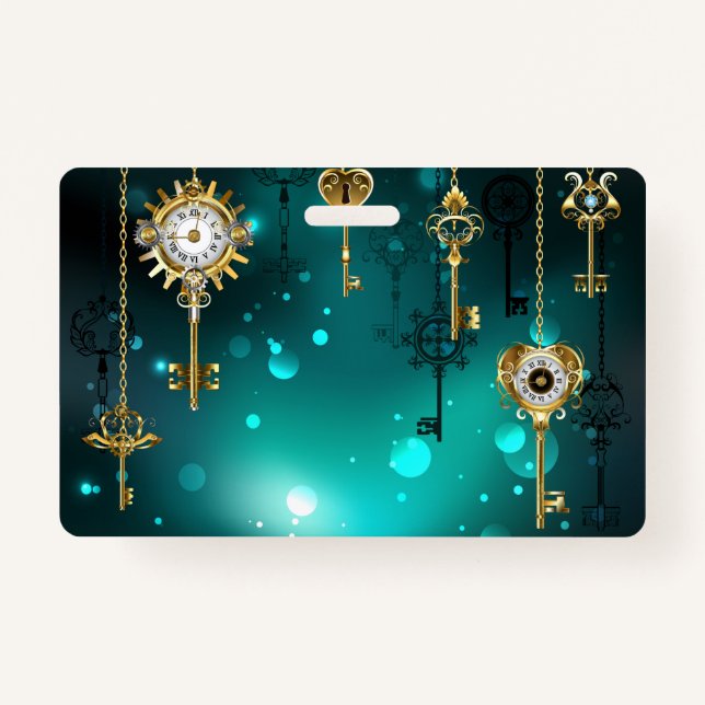 Crachá Chaves de Esqueleto Anticas em Fundo Verde (Frente)