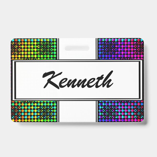 Crachá Checkered Twist por Kenneth Yoncich (Frente)