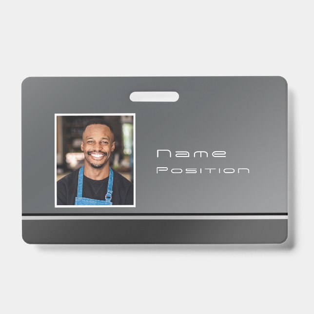 Crachá Chic Modern Business Silver Black (Frente)