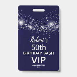 Crachá Chic Stars on Marinho Sky Birthday VIP Pass