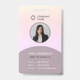 Crachá Cinza De Logotipo Da Empresa Para Identificação De