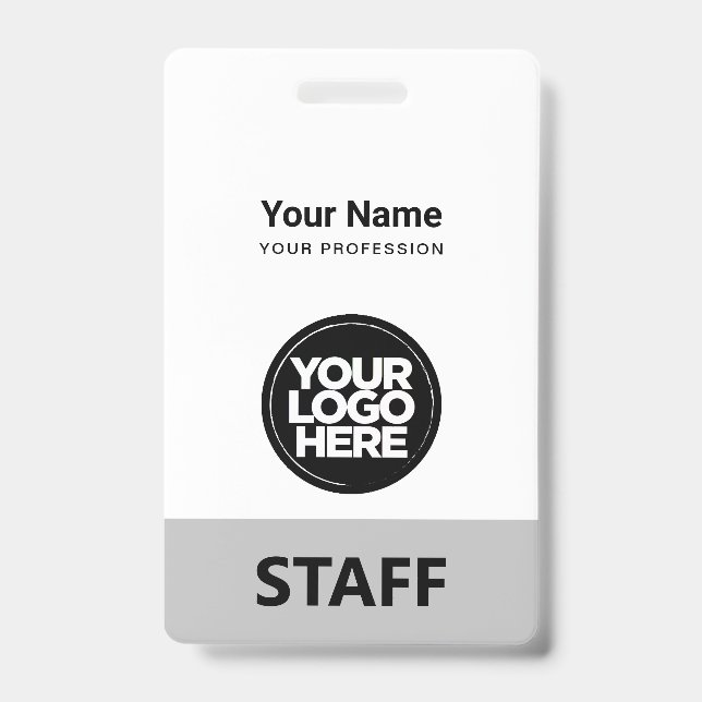 Crachá Cinza mínima Nome do funcionário Etiqueta do Funci (Frente)