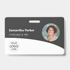 Crachá Cinza Personalizado para Funcionário - Foto