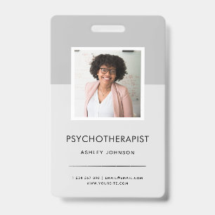 Crachá Cinza Psicoterapeuta Conselheiro de Fotografia ID