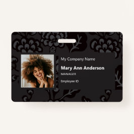 Crachá Cinzas e Padrão Floral Negro Vibrante e Negrito