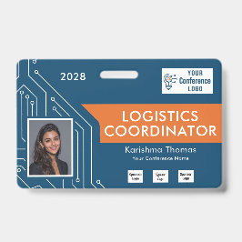 Crachá Circuit Tech Event Coordinator Photo ID Badge