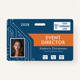 Crachá Circuit Technology Event Director Photo ID Badge