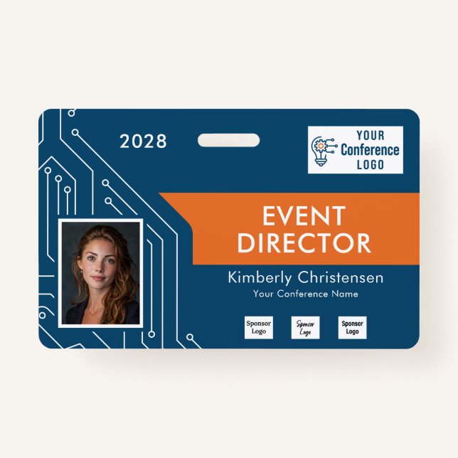 Crachá Circuit Technology Event Director Photo ID Badge (Frente)