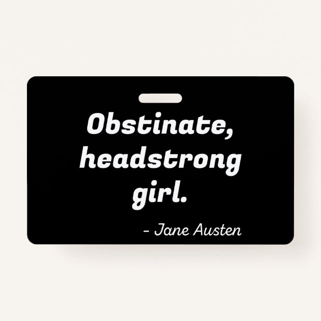 Crachá Citação de Orgulho e Preconceito II (Frente)