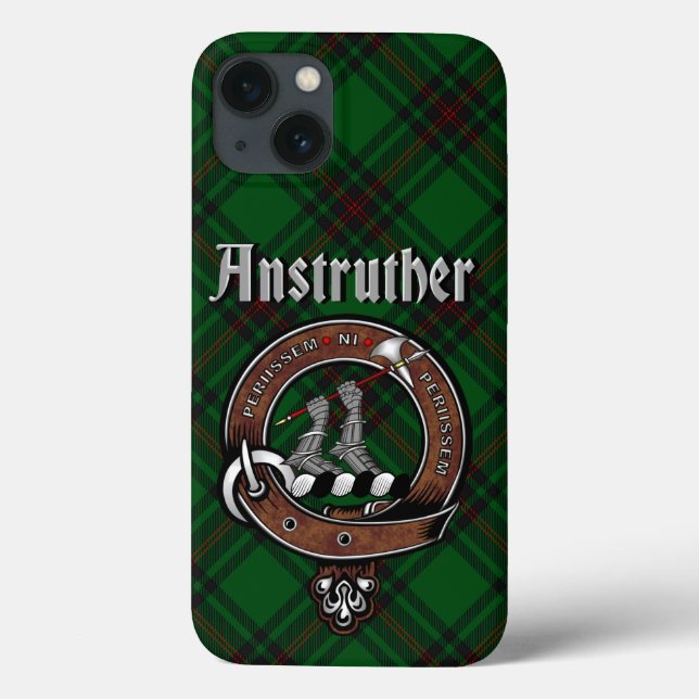 Crachá Clã Anstruther e Capa de telefone Tartan (Verso)