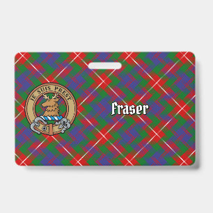 Crachá Clã Fraser de Lovat Brasão sobre Tartan