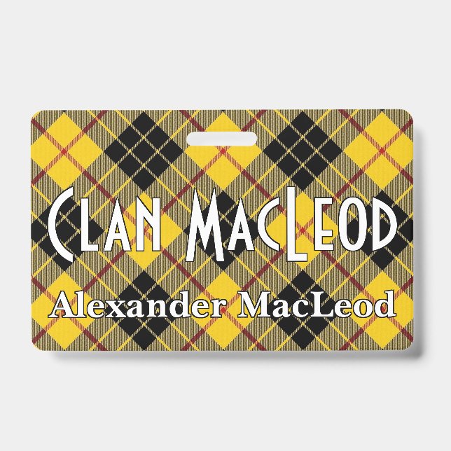 Crachá Clã Snappy MacLeod de Lewis Tartan (Frente)