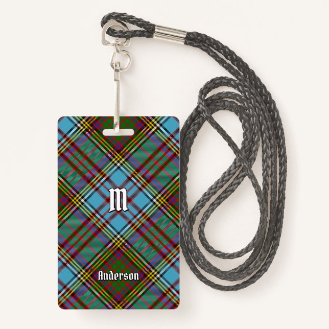 Crachá Clan Anderson Tartan (Frente com cordão)