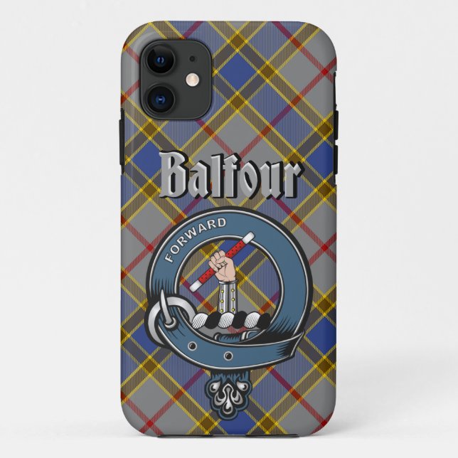 Crachá Clan Balfour e Capa de telefone Tartan (Verso)
