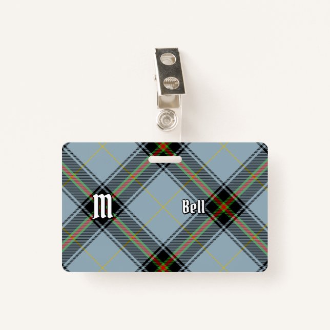 Crachá Clan Bell Tartan (Frente com Clipe)