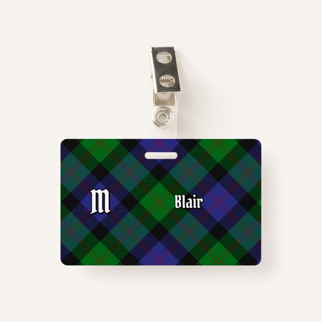 Crachá Clan Blair Tartan (Frente com Clipe)