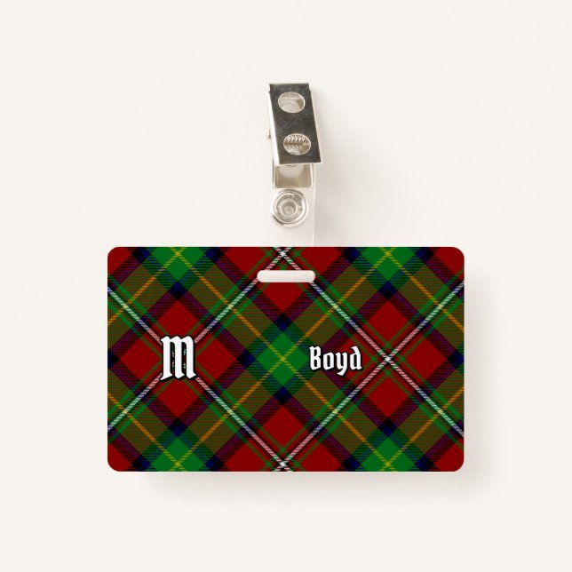 Crachá Clan Boyd Tartan (Frente com Clipe)