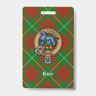 Crachá Clan Bruce Crest sobre caçar Tartan