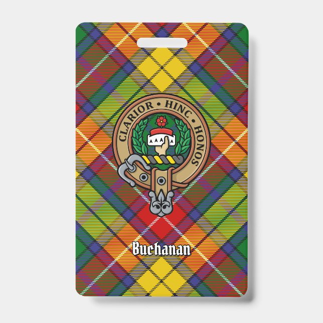 Crachá Clan Buchanan Crest sobre Tartan (Front)