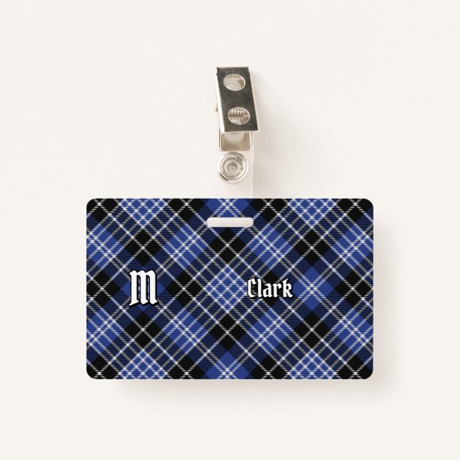 Crachá Clan Clark Tartan (Frente com Clipe)
