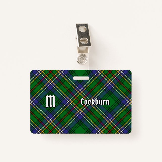 Crachá Clan Cockburn Tartan (Frente com Clipe)
