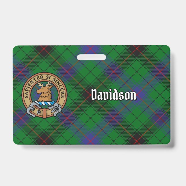 Crachá Clan Davidson Crest sobre Tartan (Front)