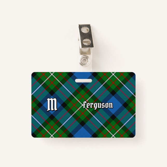Crachá Clan Ferguson Tartan (Frente com Clipe)
