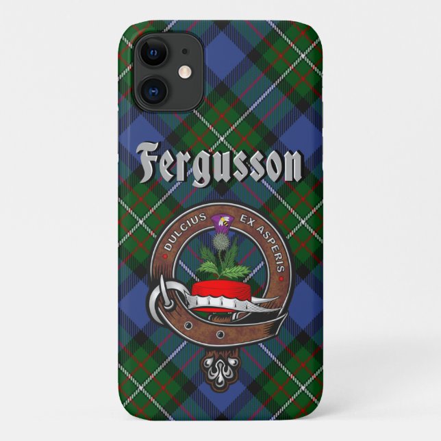 Crachá Clan Fergusson e Capa de telefone Tartan (Verso)