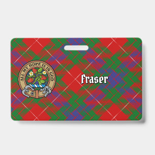 Crachá Clan Fraser Crest sobre Tartan