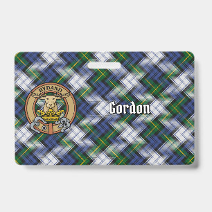 Crachá Clan Gordon Crest sobre Dress Tartan