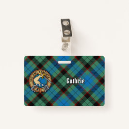 Crachá Clan Guthrie Crest sobre Tartan