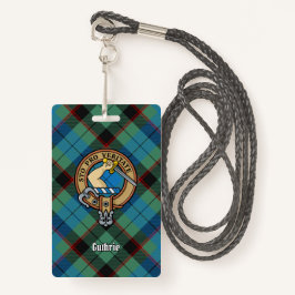 Crachá Clan Guthrie Crest sobre Tartan