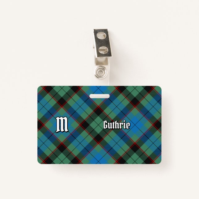 Crachá Clan Guthrie Tartan (Frente com Clipe)