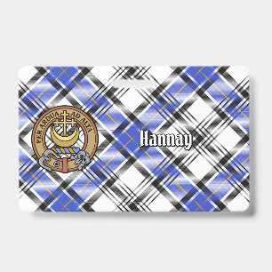 Crachá Clan Hannay Crest sobre Tartan