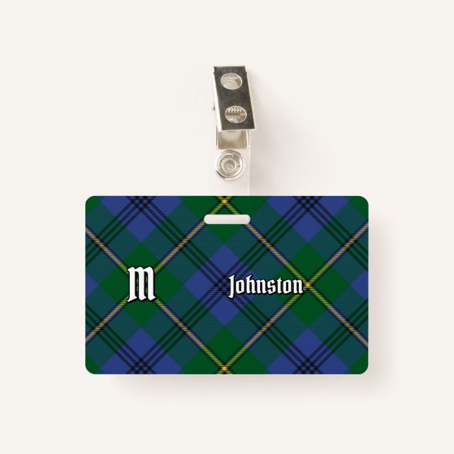 Crachá Clan Johnston Tartan (Frente com Clipe)